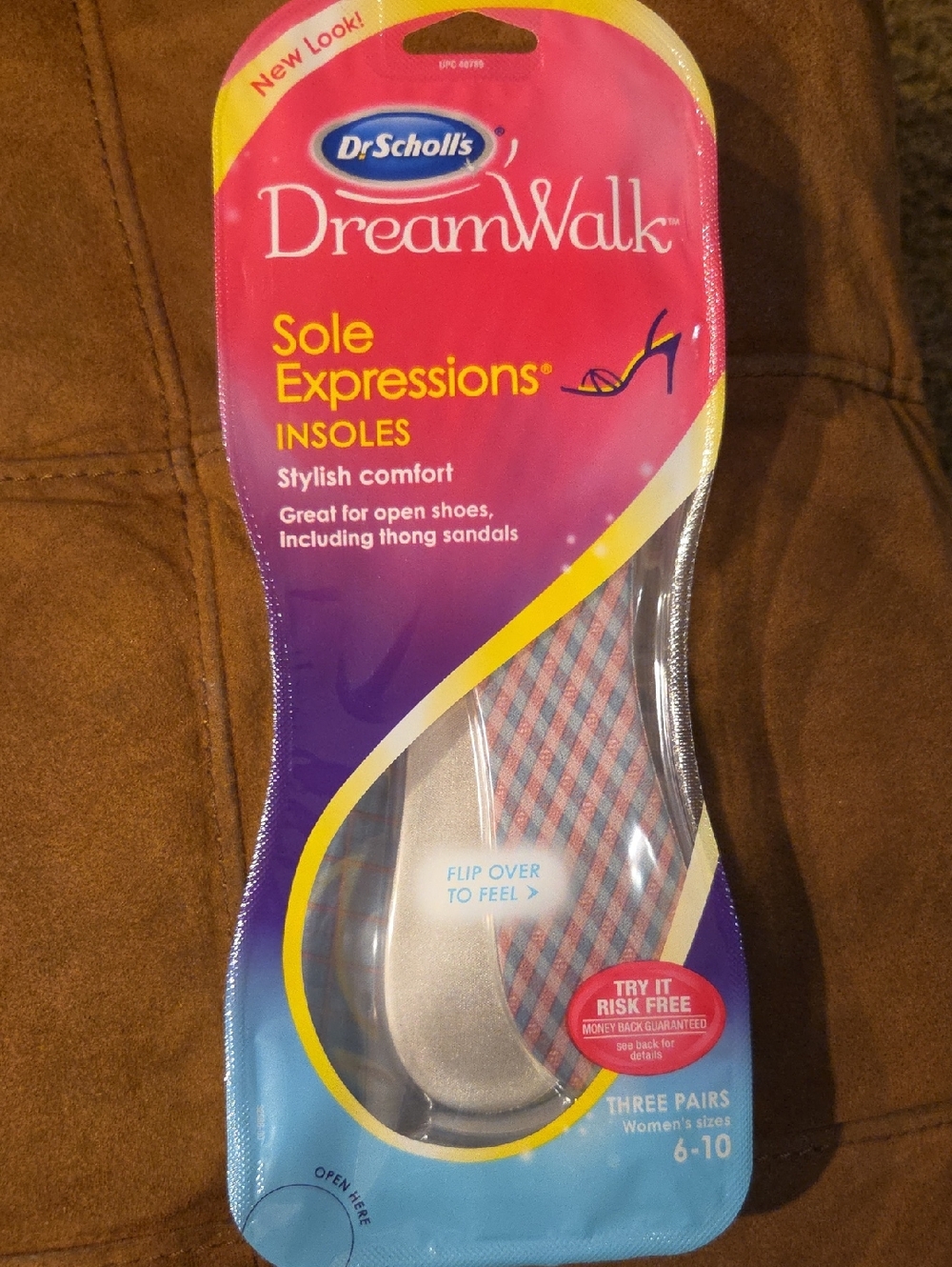 Dr. Scholl's Dreamwalk Pink and Blue Patterned Insoles
